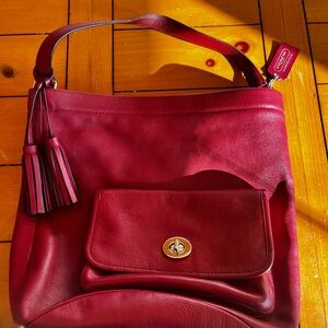 Coach Burgundy Leather Shoulder Bag